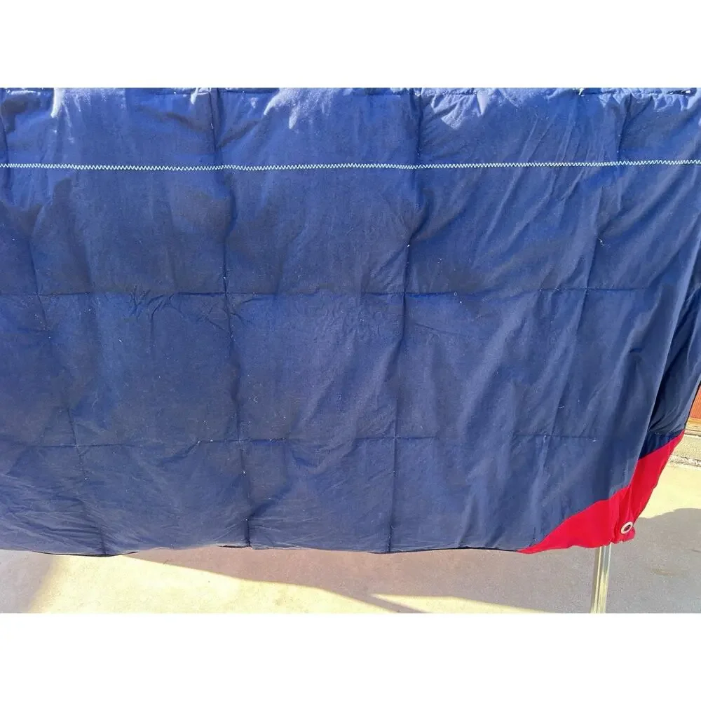 Vintage Tommy Hilfiger Red Blue Pattern REVERSIBLE Down Comforter Size Full